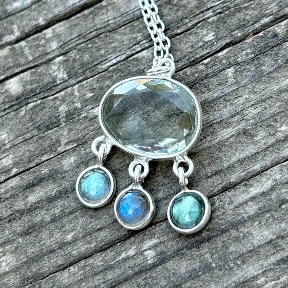 Green Amethyst & Labradorite Necklace - Picture 8 of 14